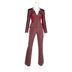 1990s vintage Mugler Couture women’s suit with color block design