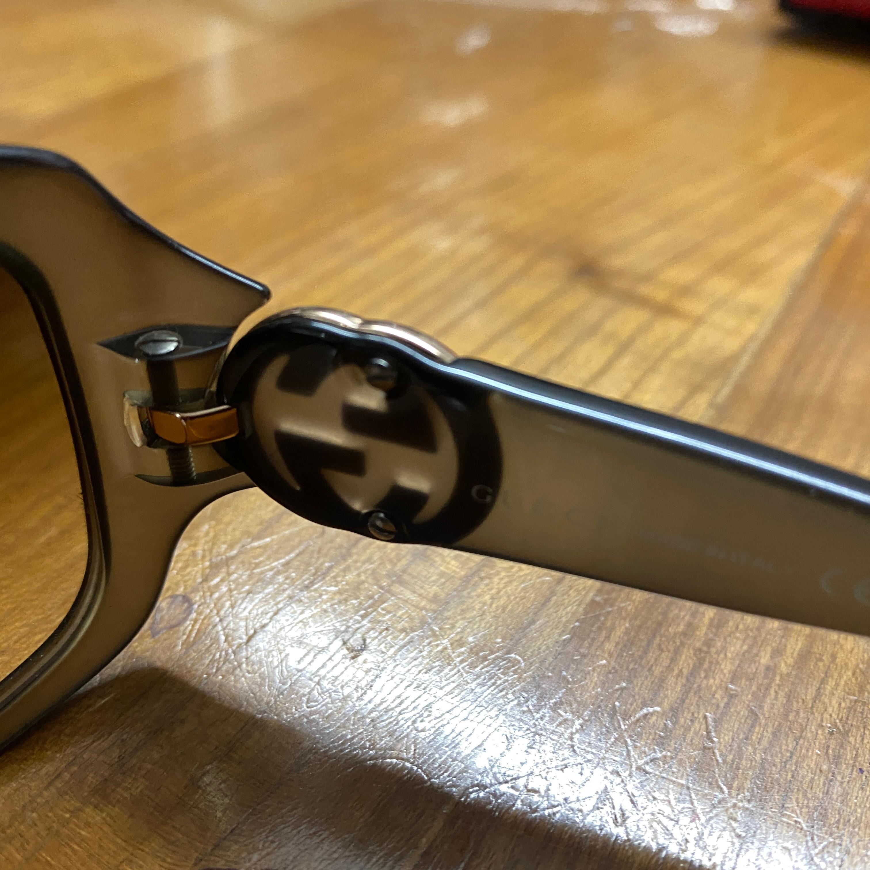 Black 1990s Vintage Oversized Italian Sunglasses by Gucci