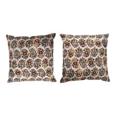 1990s Vintage Persian Decorative Accent Pillows – Handcrafted Textile Pair