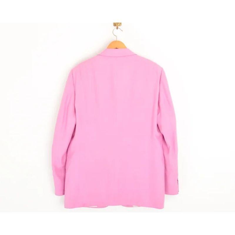 Men's 1990's Vintage Pink Gianni Versace Couture Blazer Suit Jacket For Sale