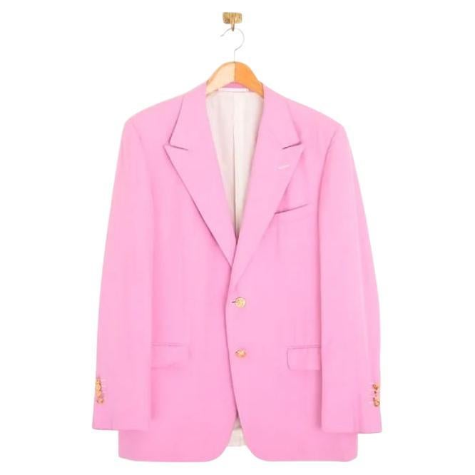 1990's Vintage Pink Gianni Versace Couture Blazer Suit Jacket For Sale