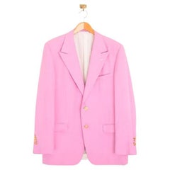 1990er Jahre Vintage Rosa Gianni Versace Couture Blazer Anzug Jacke