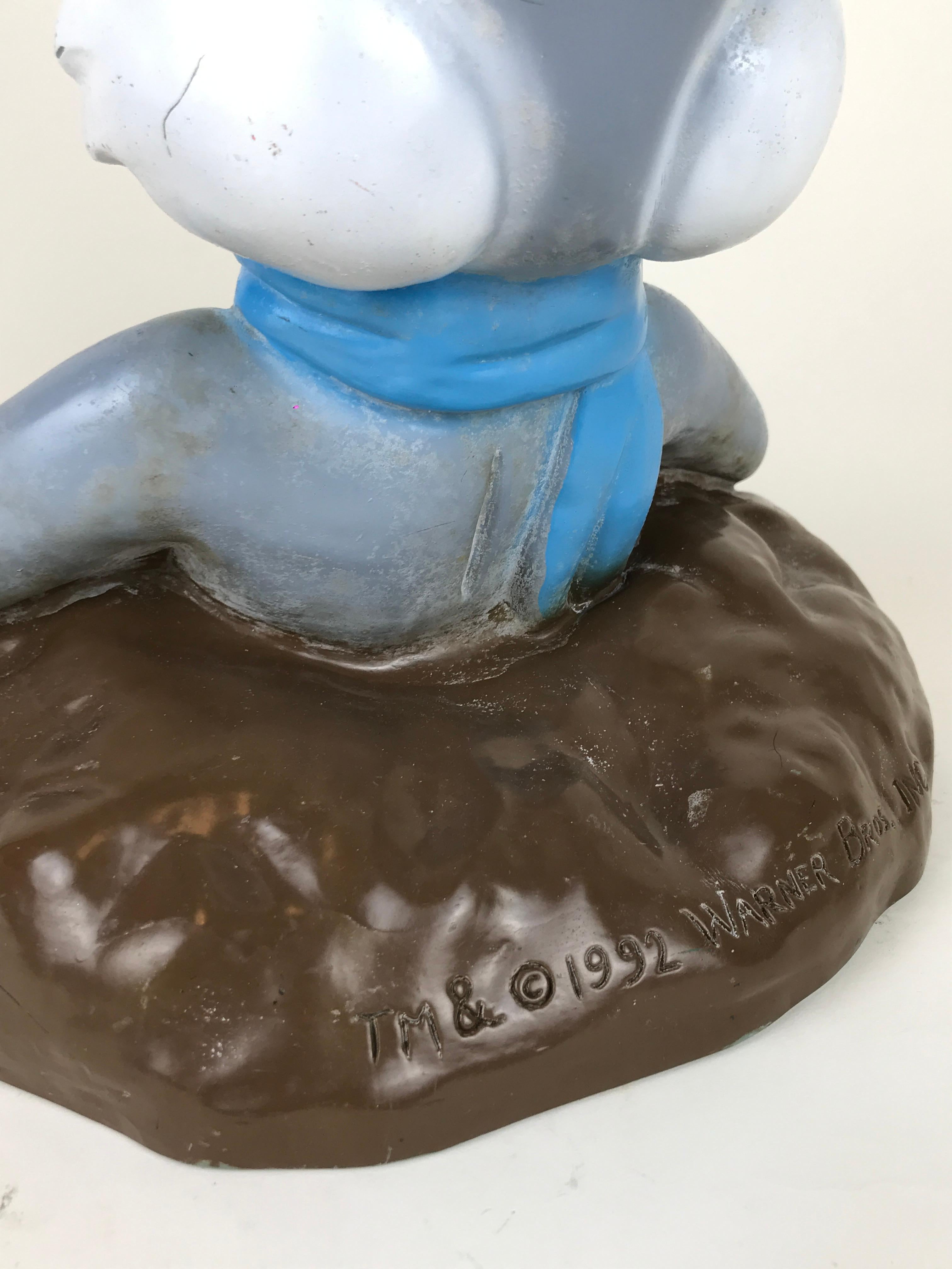 1990s Vintage Plastic Sculpture of Warner Bros' Bugs Bunny Eating a Carrot  In Good Condition For Sale In Milan, IT
