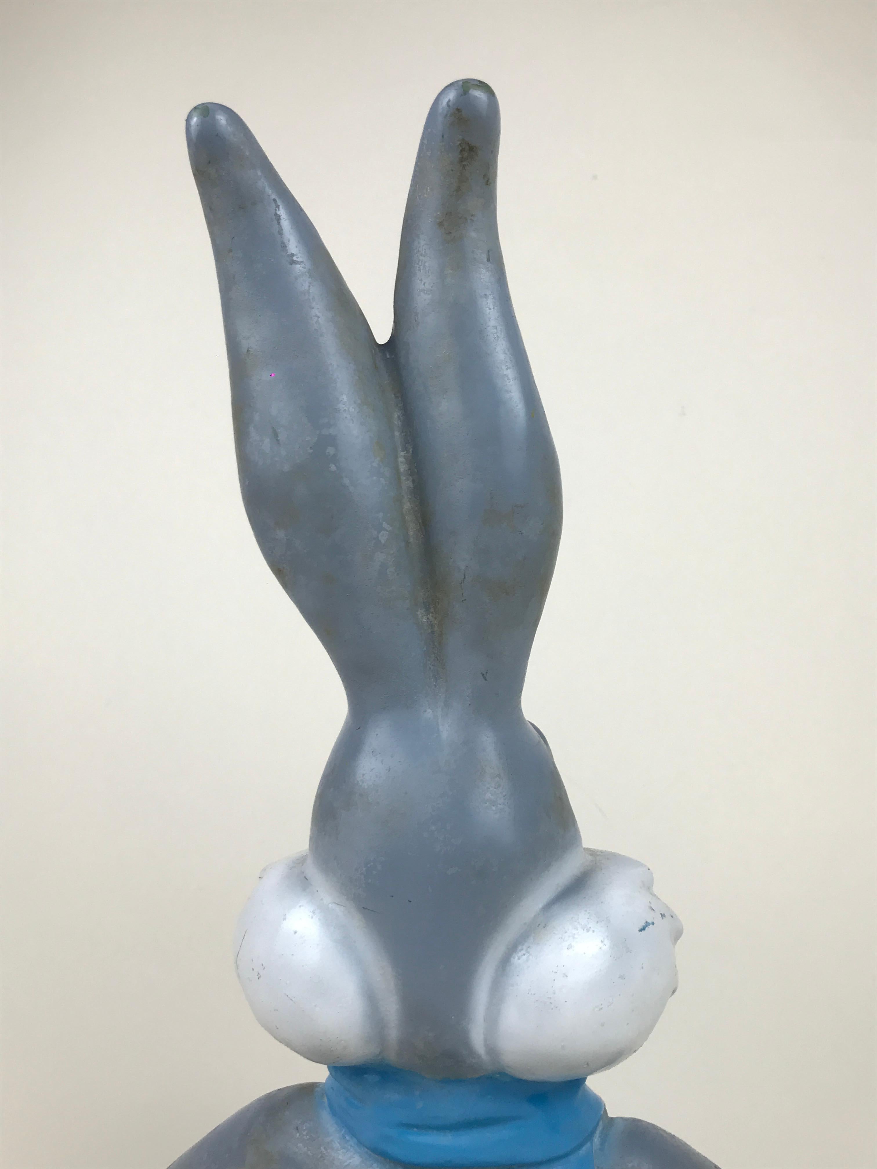 Late 20th Century 1990s Vintage Plastic Sculpture of Warner Bros' Bugs Bunny Eating a Carrot  For Sale
