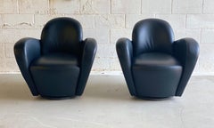 1990s Vintage Preview Wrap Around Barrel Swivel Chairs, Set of 4