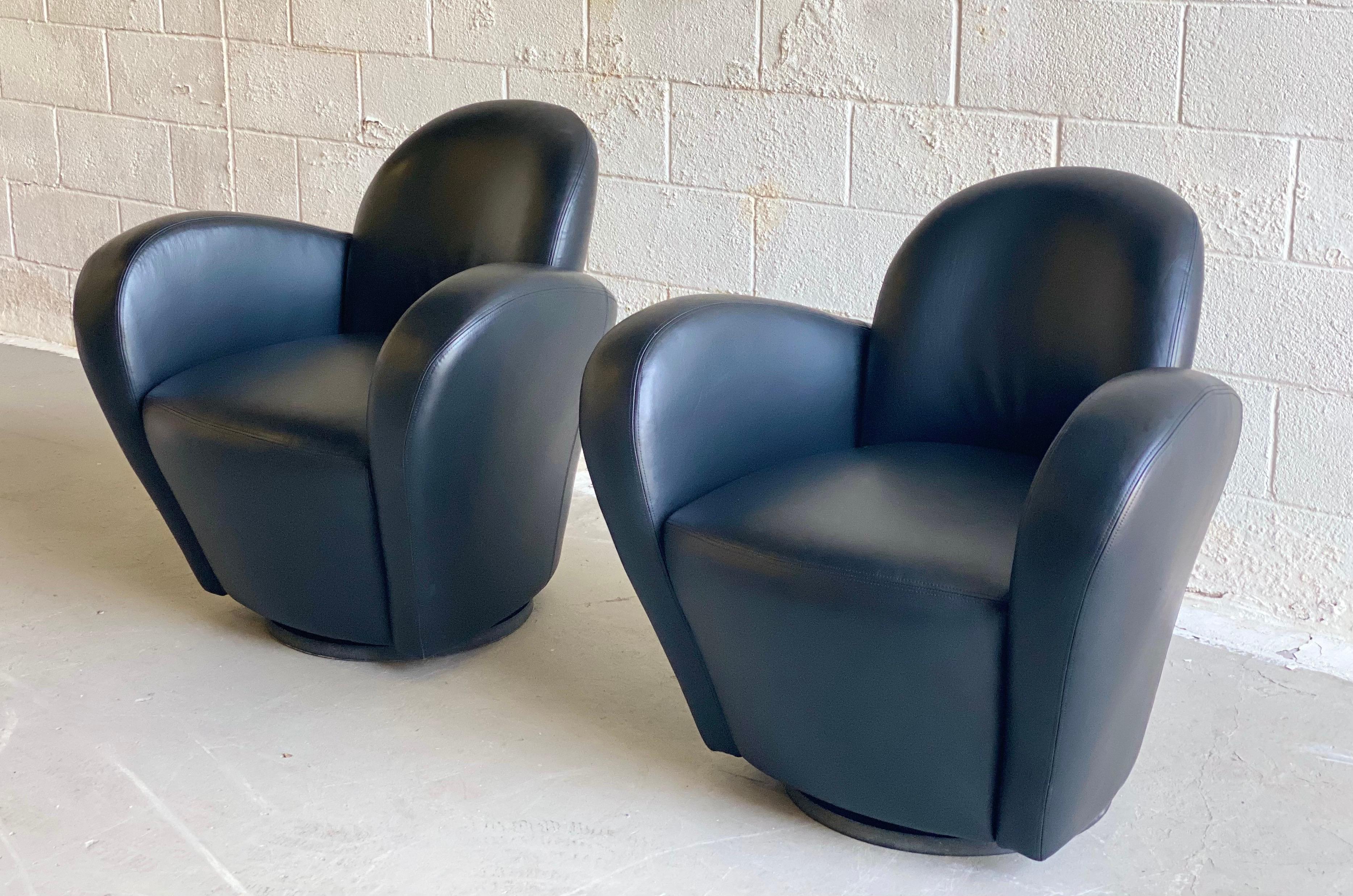 Minimalist 1990s Vintage Preview Wrap Around Barrel Swivel Chairs, Set of 4 