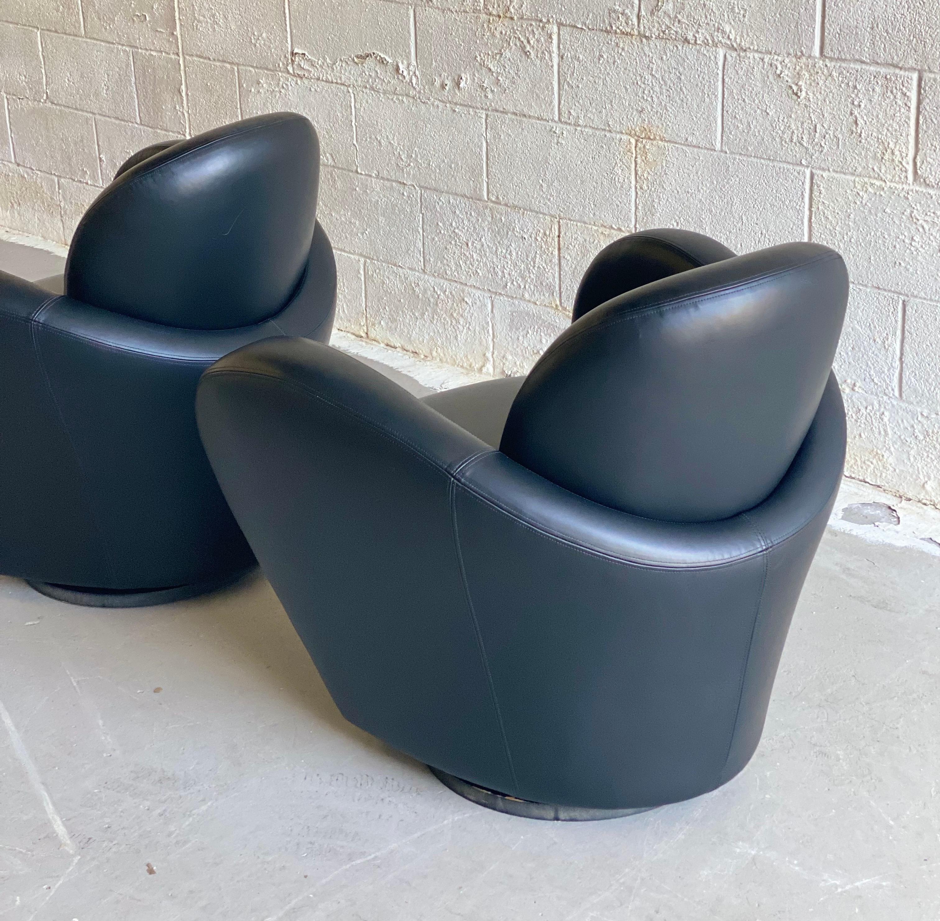 Late 20th Century 1990s Vintage Preview Wrap Around Barrel Swivel Chairs, Set of 4 