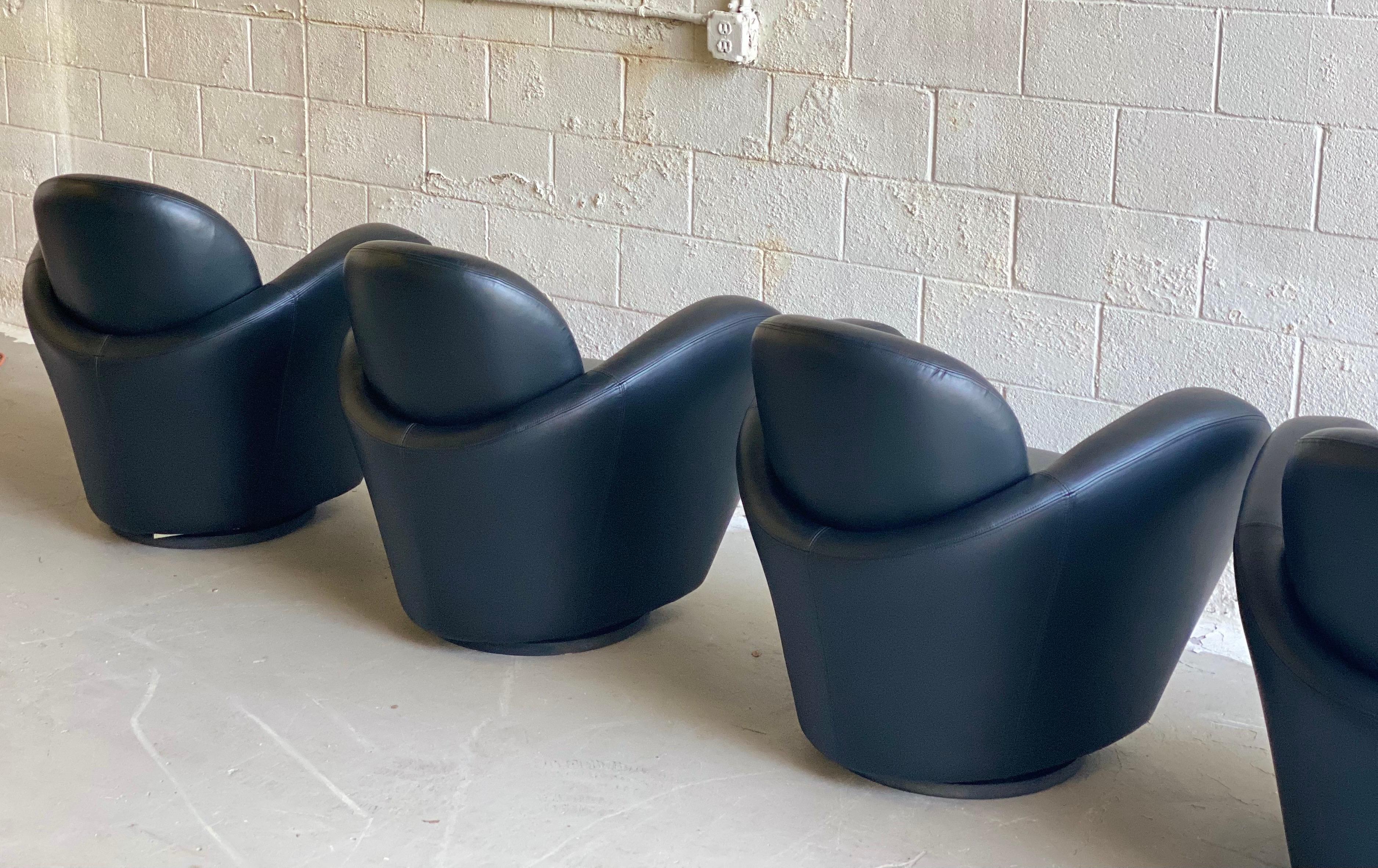 1990s Vintage Preview Wrap Around Barrel Swivel Chairs, Set of 4  1