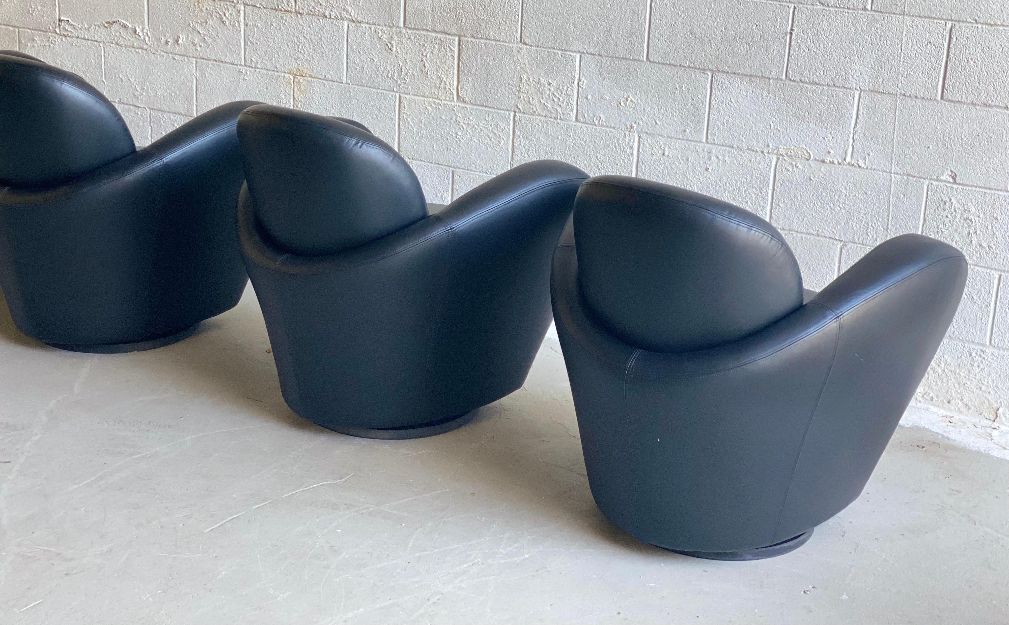 1990s Vintage Preview Wrap Around Barrel Swivel Chairs, Set of 4  2