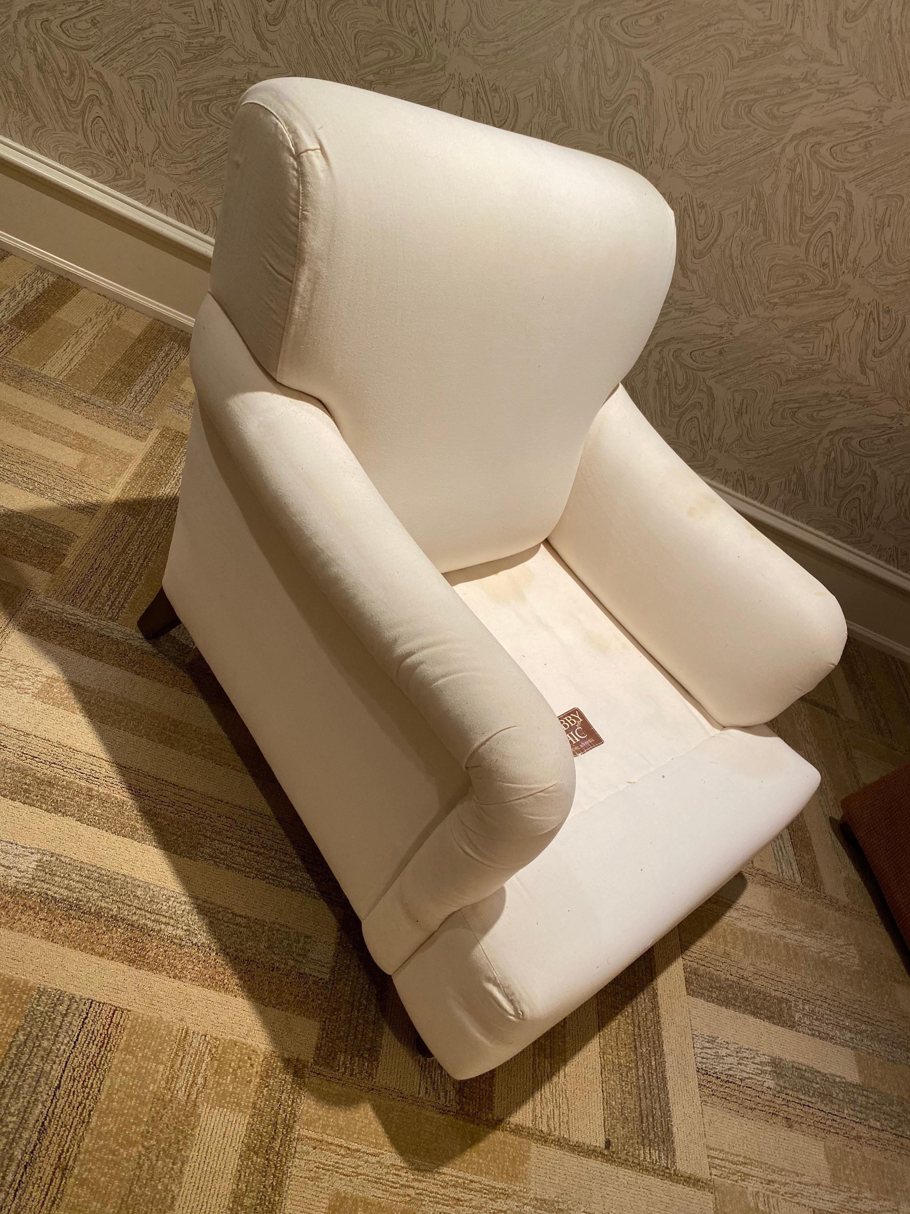 Hand-Crafted 1990s Vintage Shabby Chic by Rachel Aswell Slipcovered Armchair For Sale