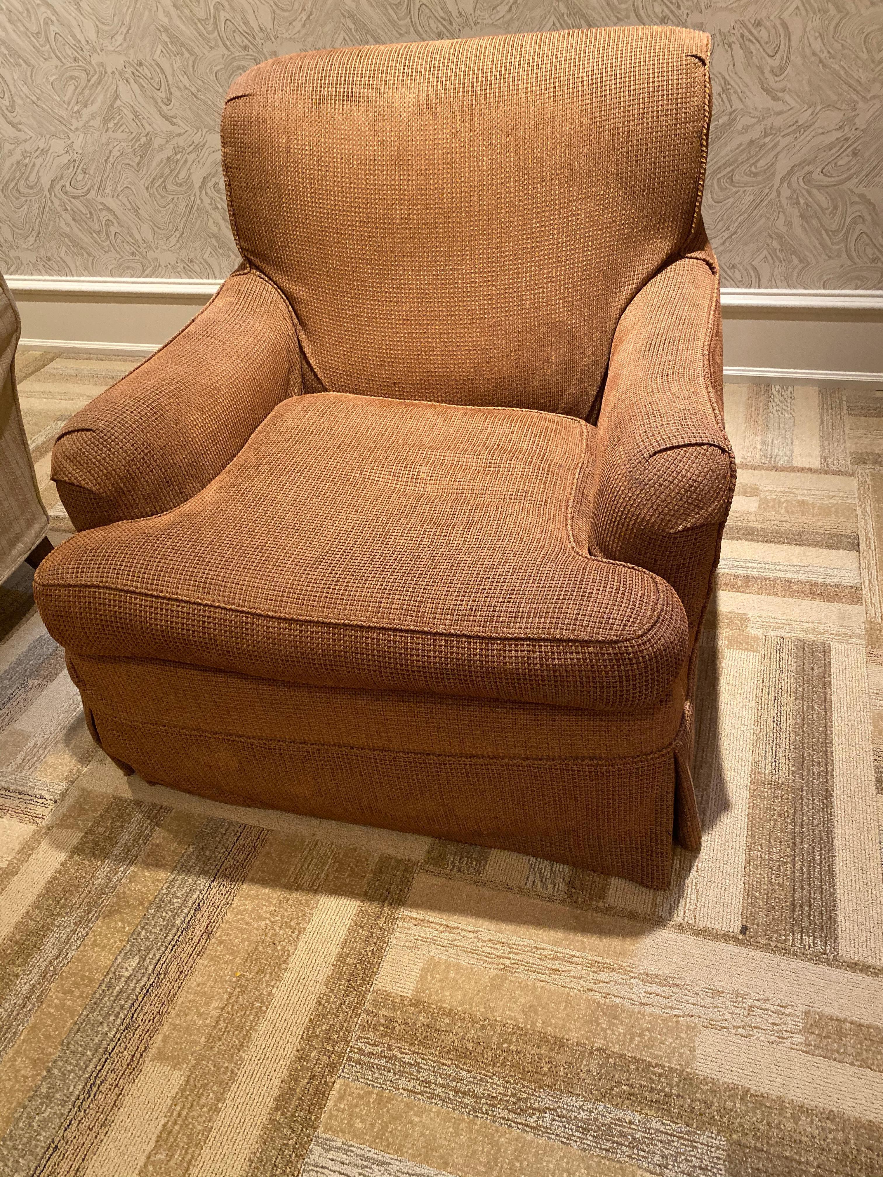 1990s Vintage Shabby Chic by Rachel Aswell Slipcovered Armchair In Good Condition For Sale In Chicago, IL