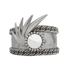 1990s Vintage Bracelet - Silver Mesh & Chunky Chain Detail