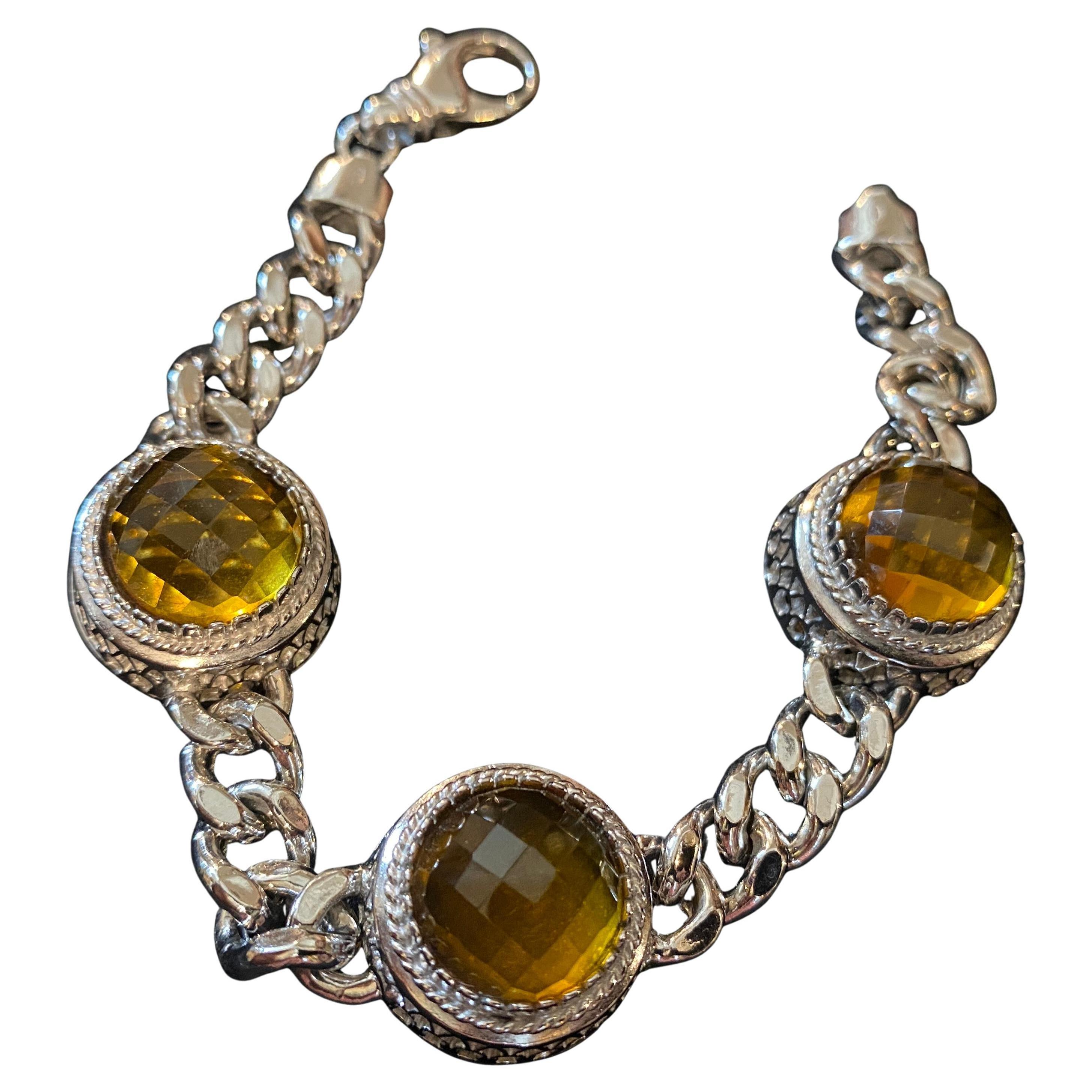 Pulsera italiana con cadena Chanel vintage de plata de ley de los años 90 por Anomis en venta