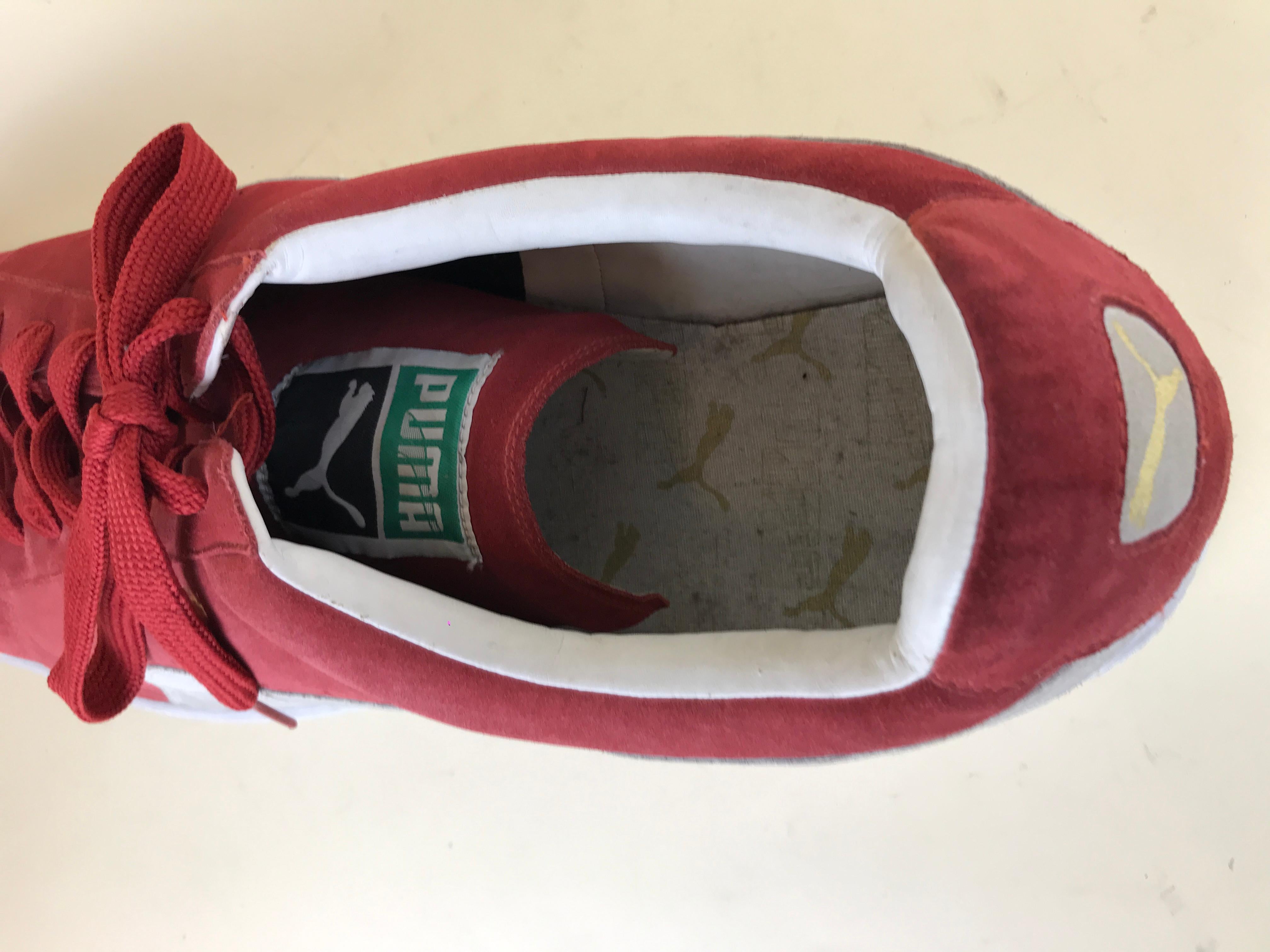 1990s Vintage Very Large Puma Window Display Prop in the Shape of Red Suede Shoe In Good Condition In Milan, IT