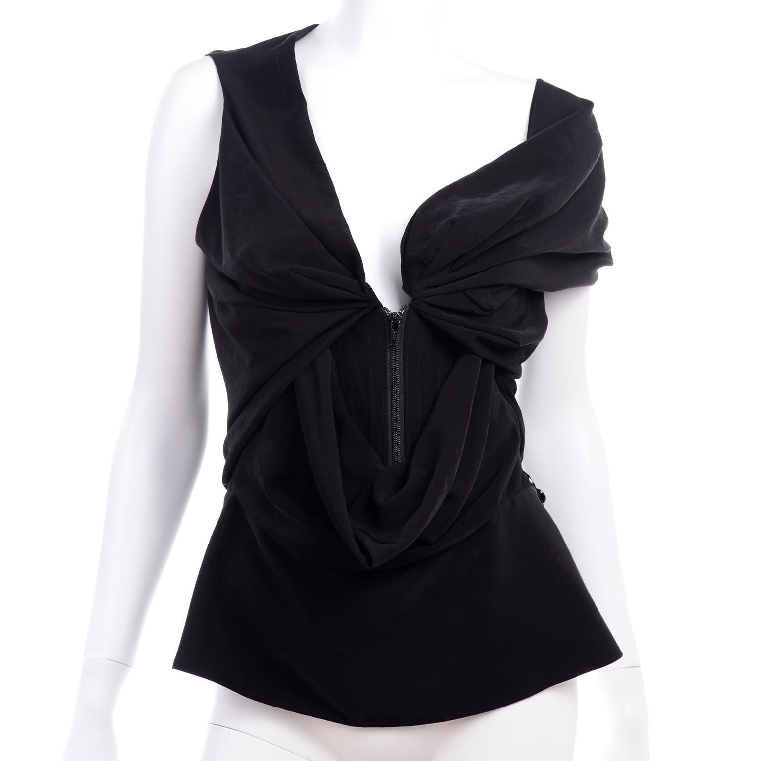 Vivienne Westwood Red Label Avant Garde Black Draped Corset Top For ...