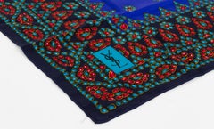 1990's Vintage Yves Saint Laurent YSL SIlk Geometric Scarf
