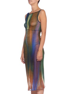 1990'S Vivienne Tam Sheer Tie Dye Mesh Lace  Dess