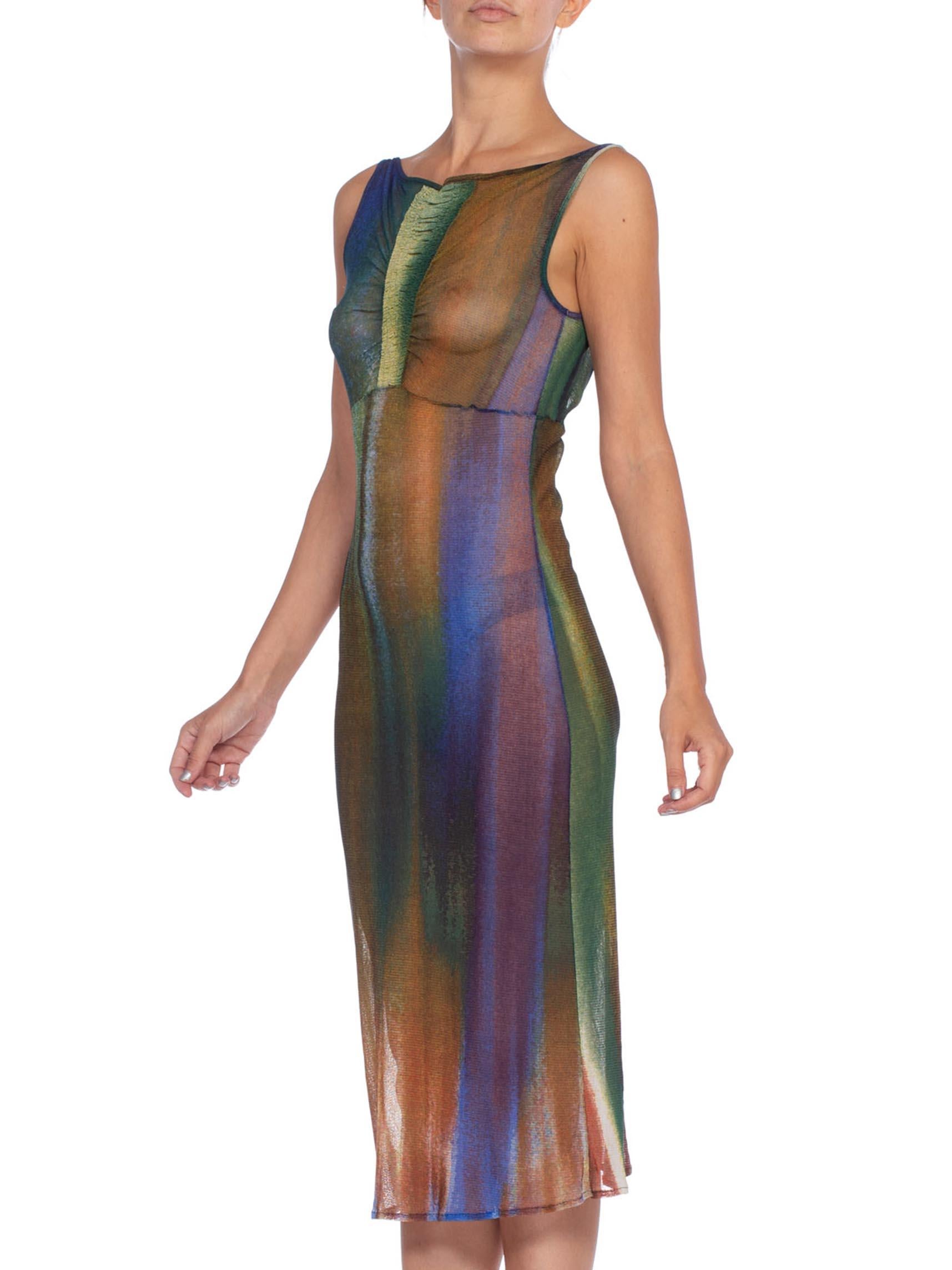 1990'S Vivienne Tam Sheer Tie Dye Mesh Lace  Dess In Excellent Condition In New York, NY