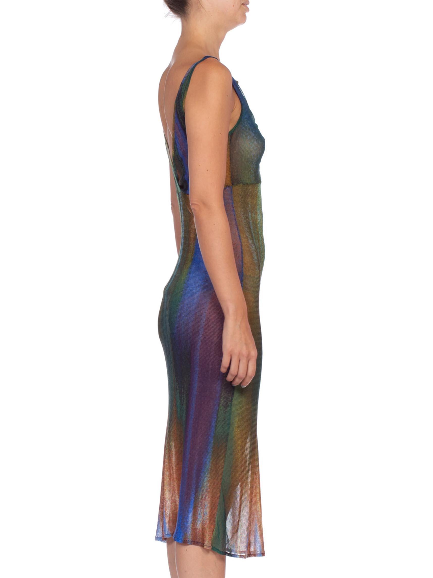 1990'S Vivienne Tam Sheer Tie Dye Mesh Lace  Dess 1
