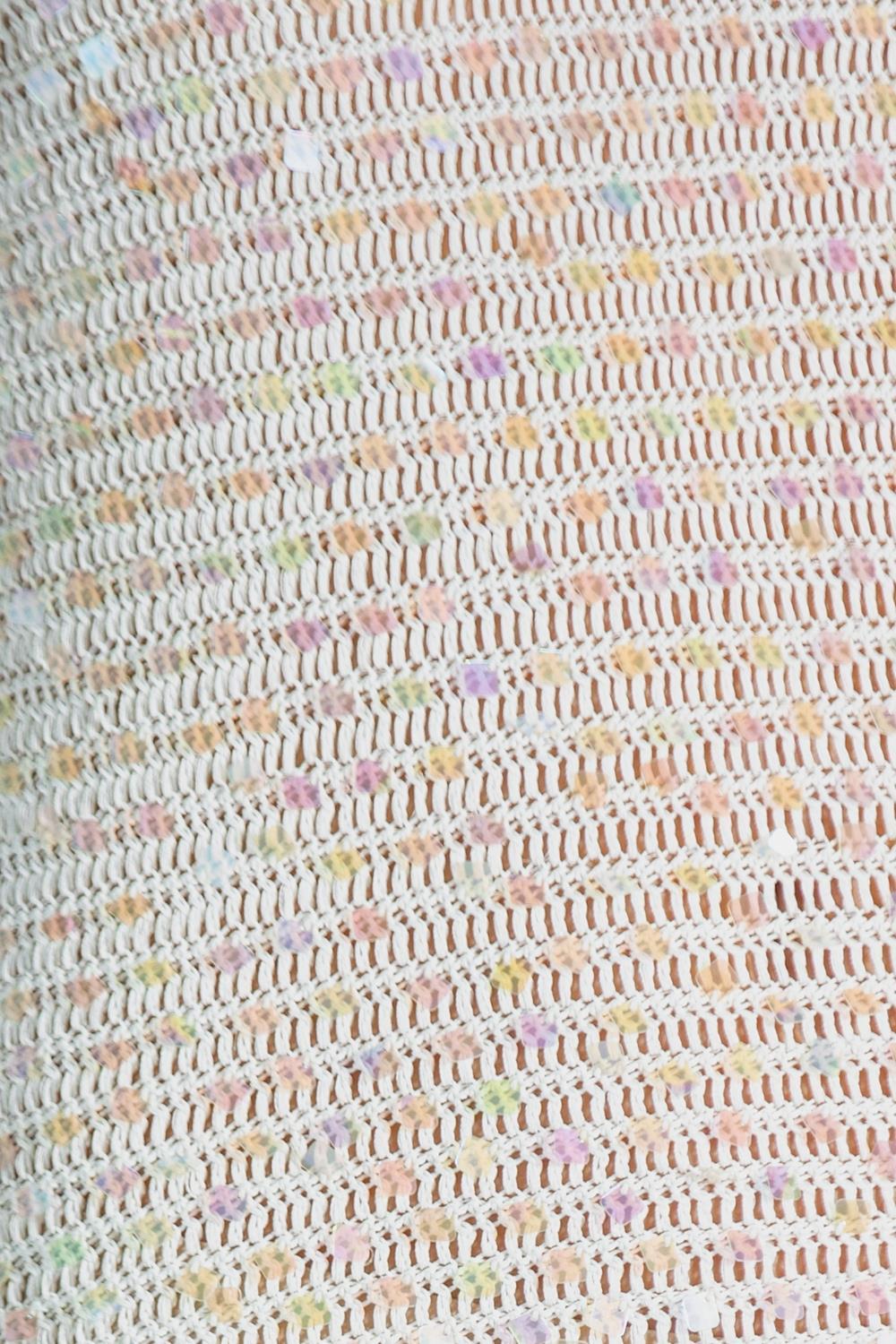 1990S Vivienne Tan Pearl White Beaded Rayon Crochet For Sale 2