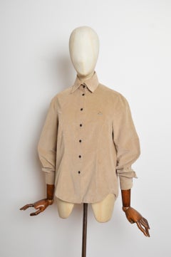 1990’s Vivienne Westwood Beige / Cream Corduroy fitted long sleeve shirt