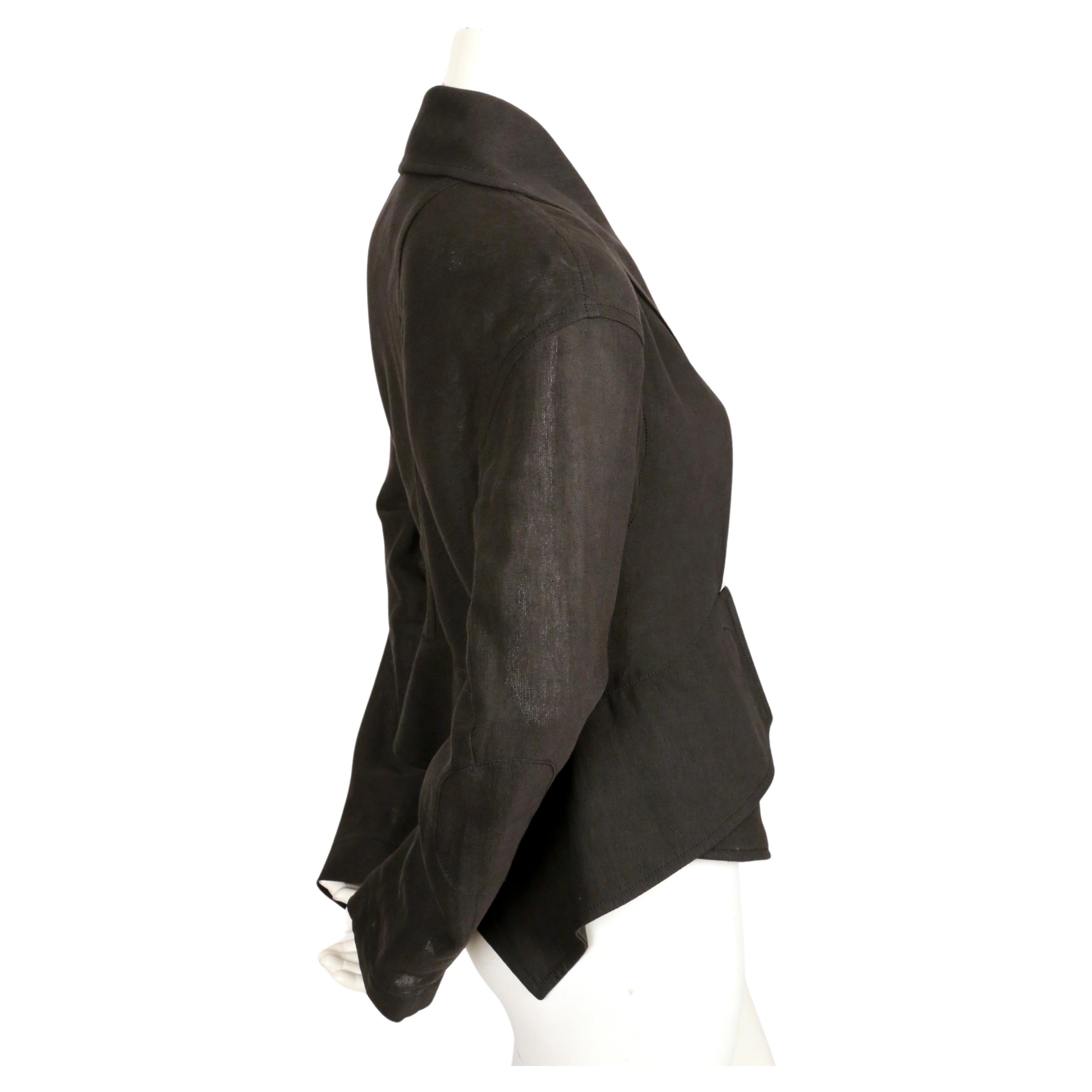 Women's or Men's 1990's VIVIENNE WESTWOOD black linen wrap jacket For Sale