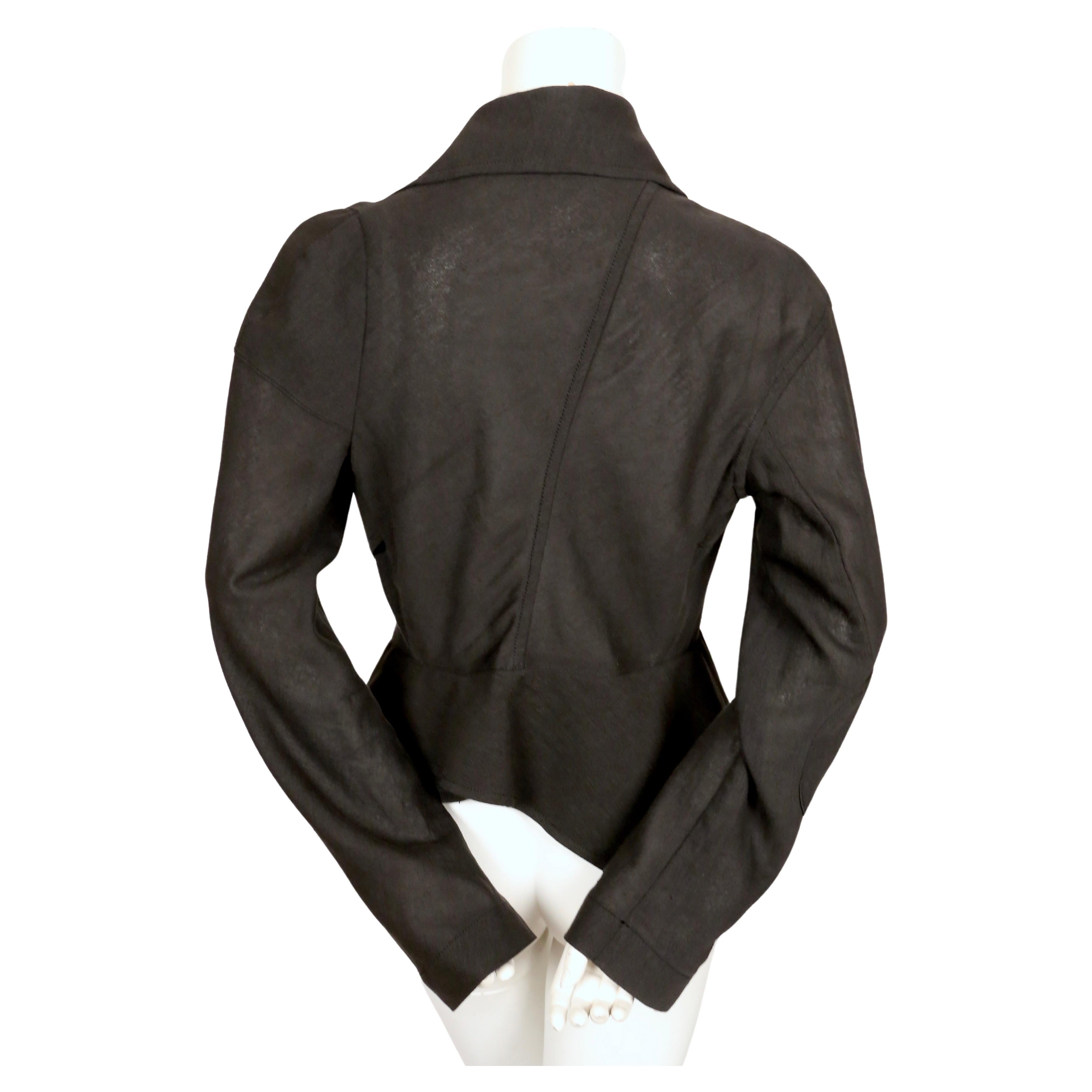 1990's VIVIENNE WESTWOOD black linen wrap jacket For Sale 1