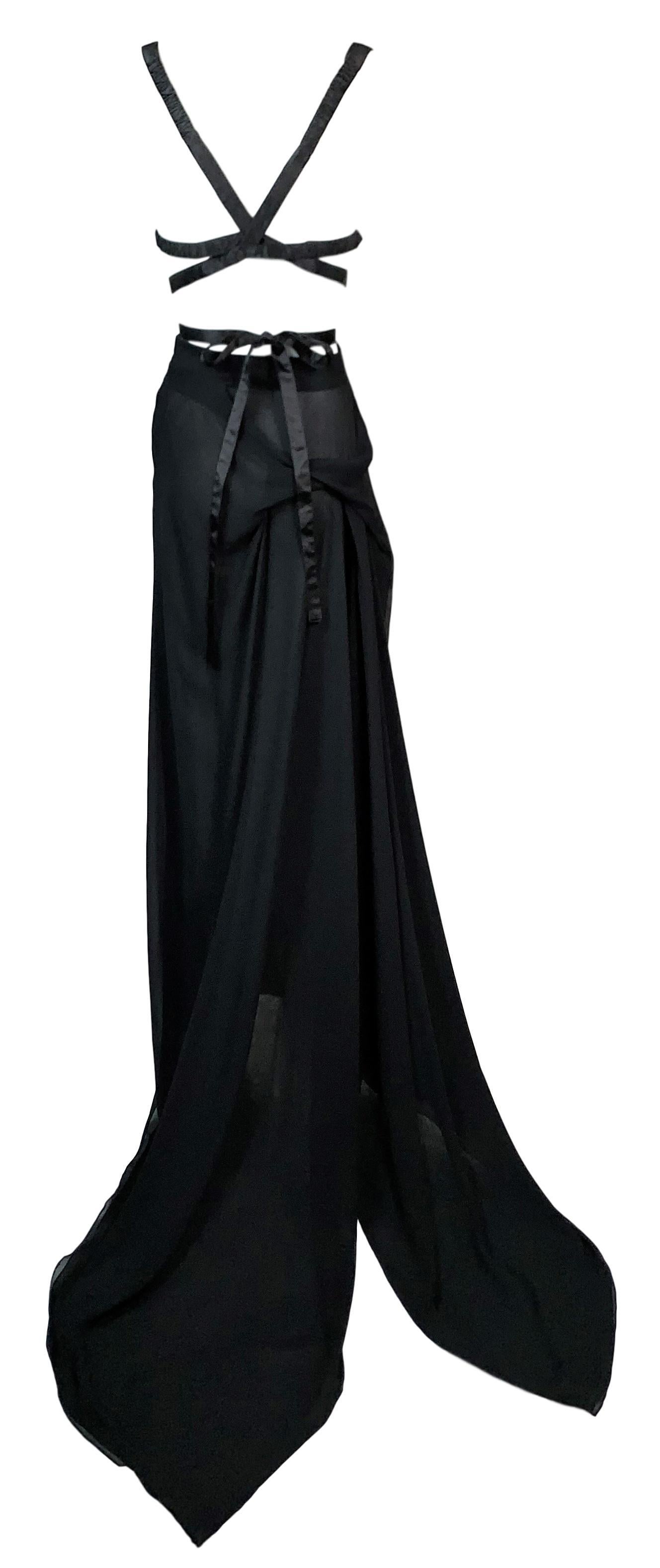 Black 1990's Vivienne Westwood Gold Label Ballet Wrap Bustier Top Skirt Jacket Set