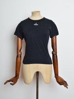 1990’s Vivienne Westwood Gold Label Orb Baby Tee - Black T-shirt