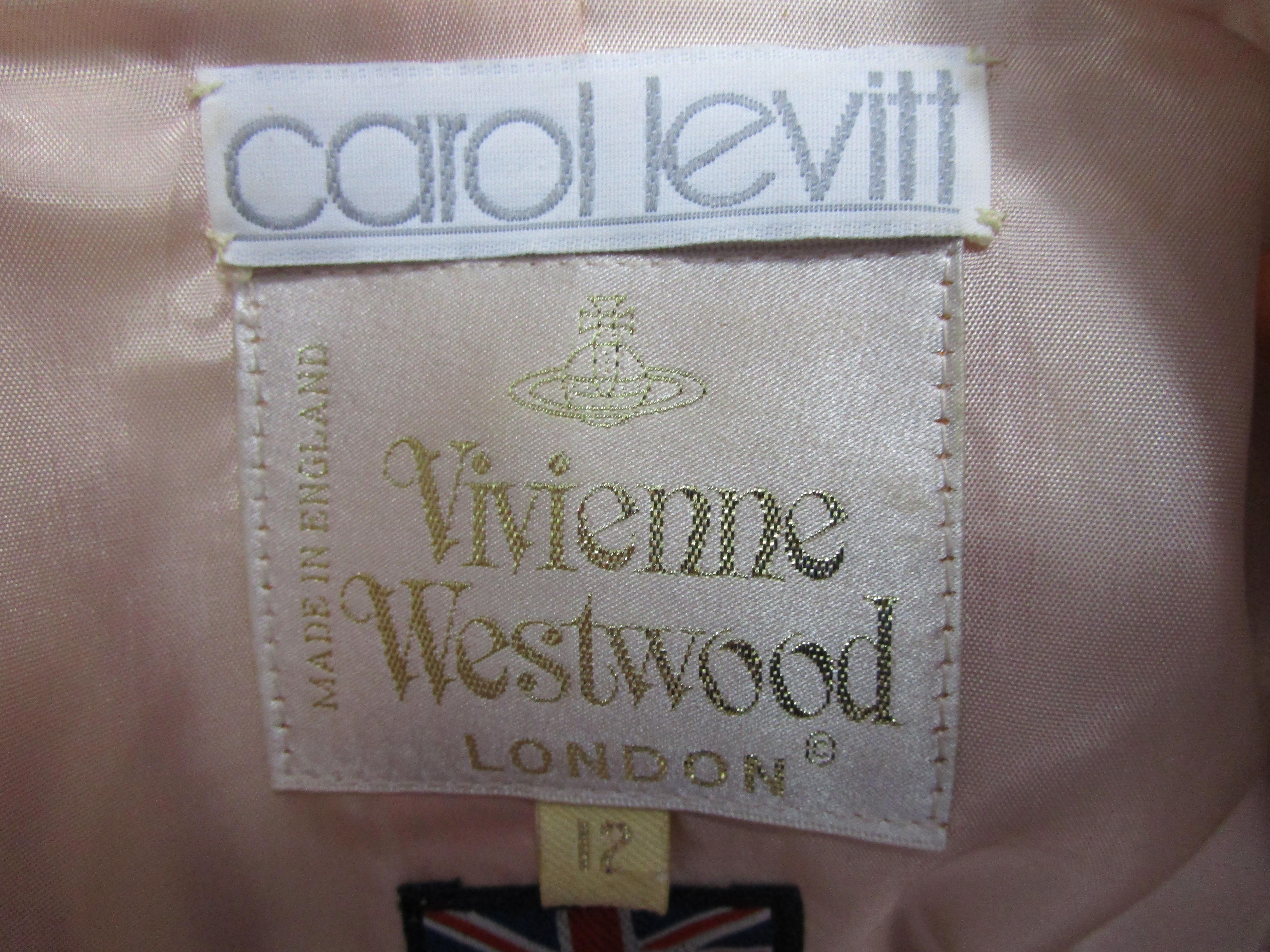 1990’s Vivienne Westwood Gold Label Red and Cream Checked bobble Breasted Blazer For Sale 8