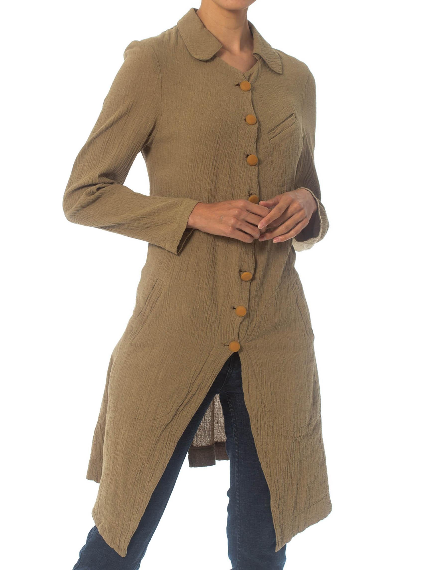 Women's 1990S VIVIENNE WESTWOOD Khaki Cotton Anglomania Boho Frock Coat Jacket NWT For Sale