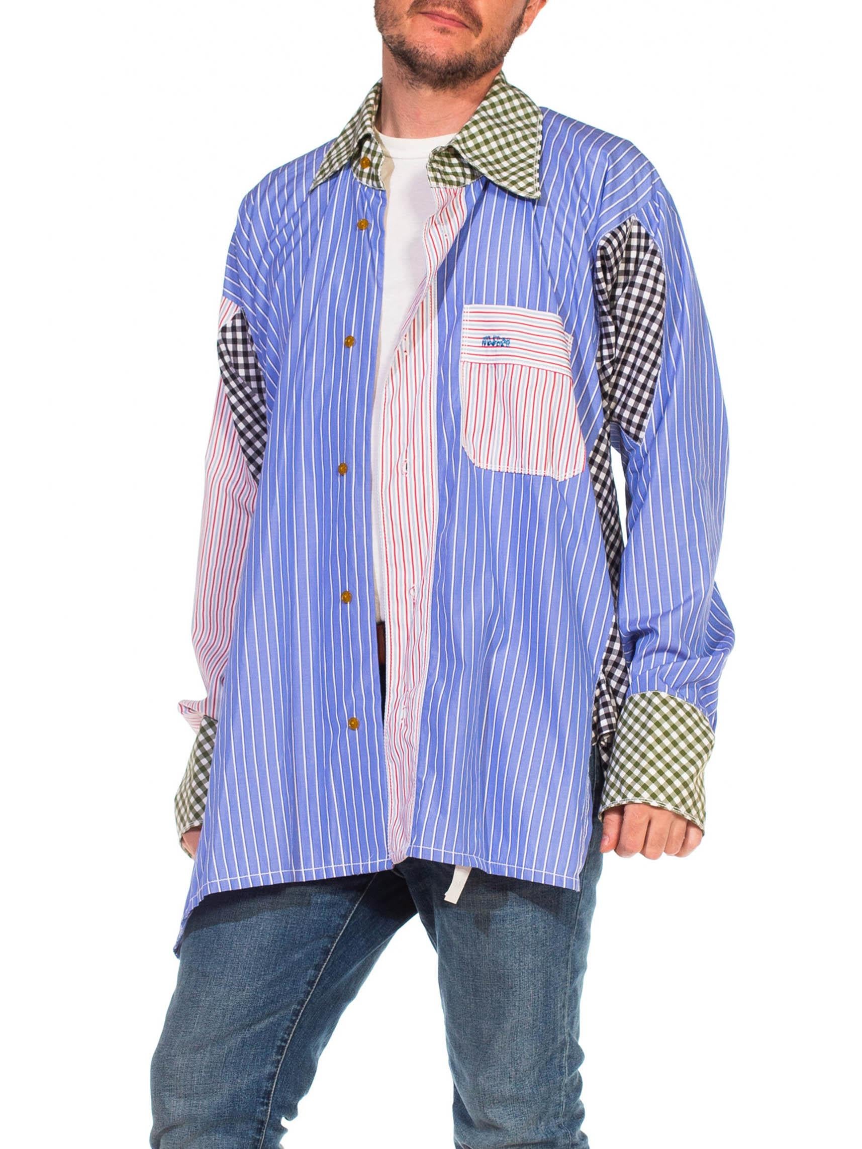 1990S Vivienne Westwood Multicolor Striped Cotton Mixed Men's Shirting Fabric D In Excellent Condition In New York, NY