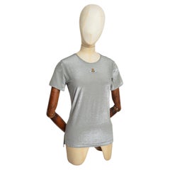 1990’s Vivienne Westwood Sparkly Silver Metallic Orb Baby Tee - T Shirt