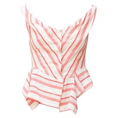 1990S VIVIENNE WESTWOOD Top de rayas blancas de algodón con forma de corsé