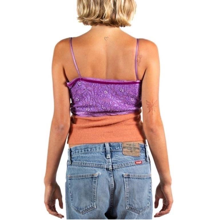 Women's 1990S Voyage Purple & Orange Lace Top
