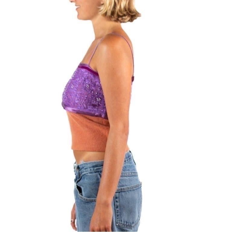 1990S Voyage Purple & Orange Lace Top 1