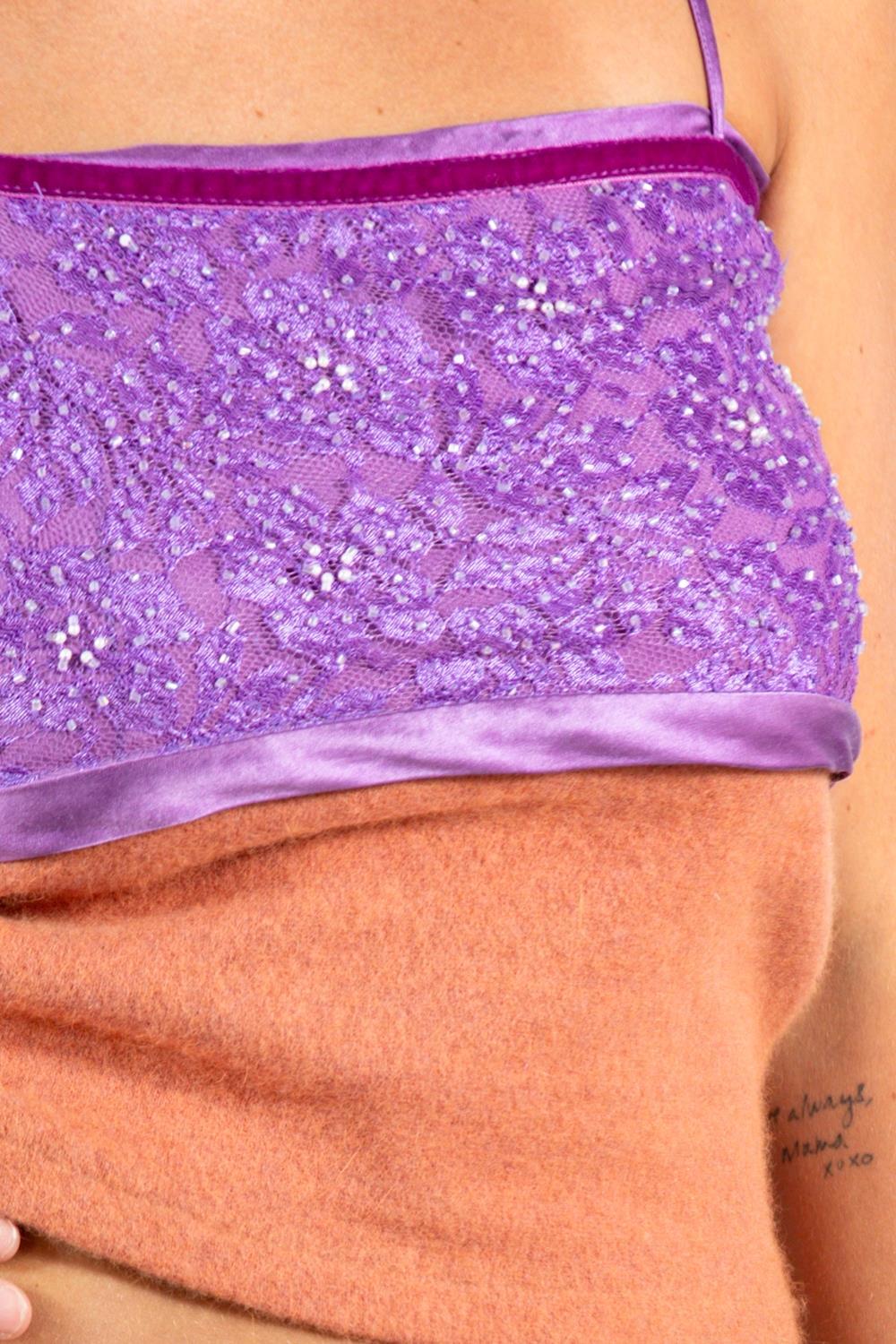 1990S Voyage Purple & Orange Lace Top 4