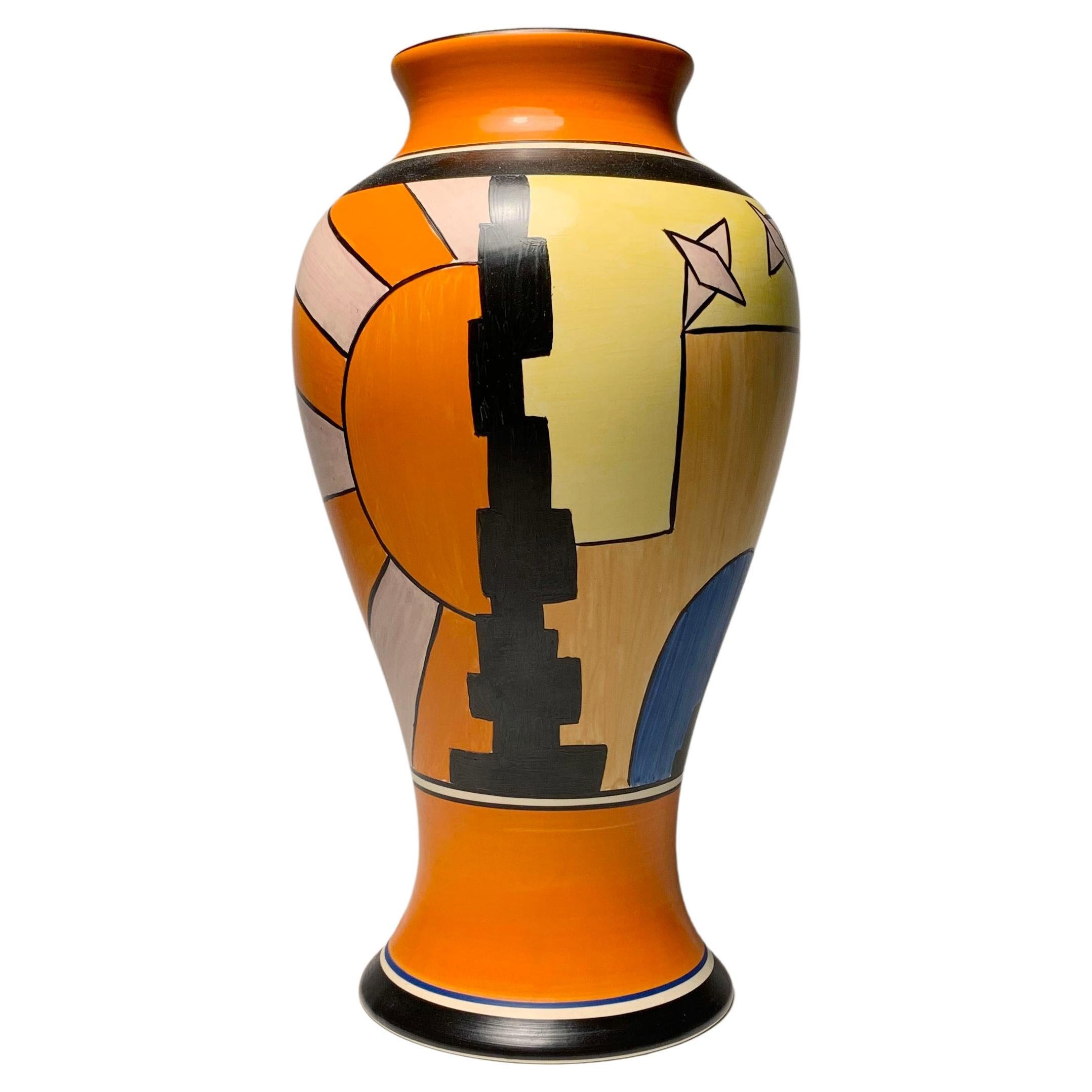 1990's Wedgwood Bizarre Sunray Meiping Vase by Clarice Cliff