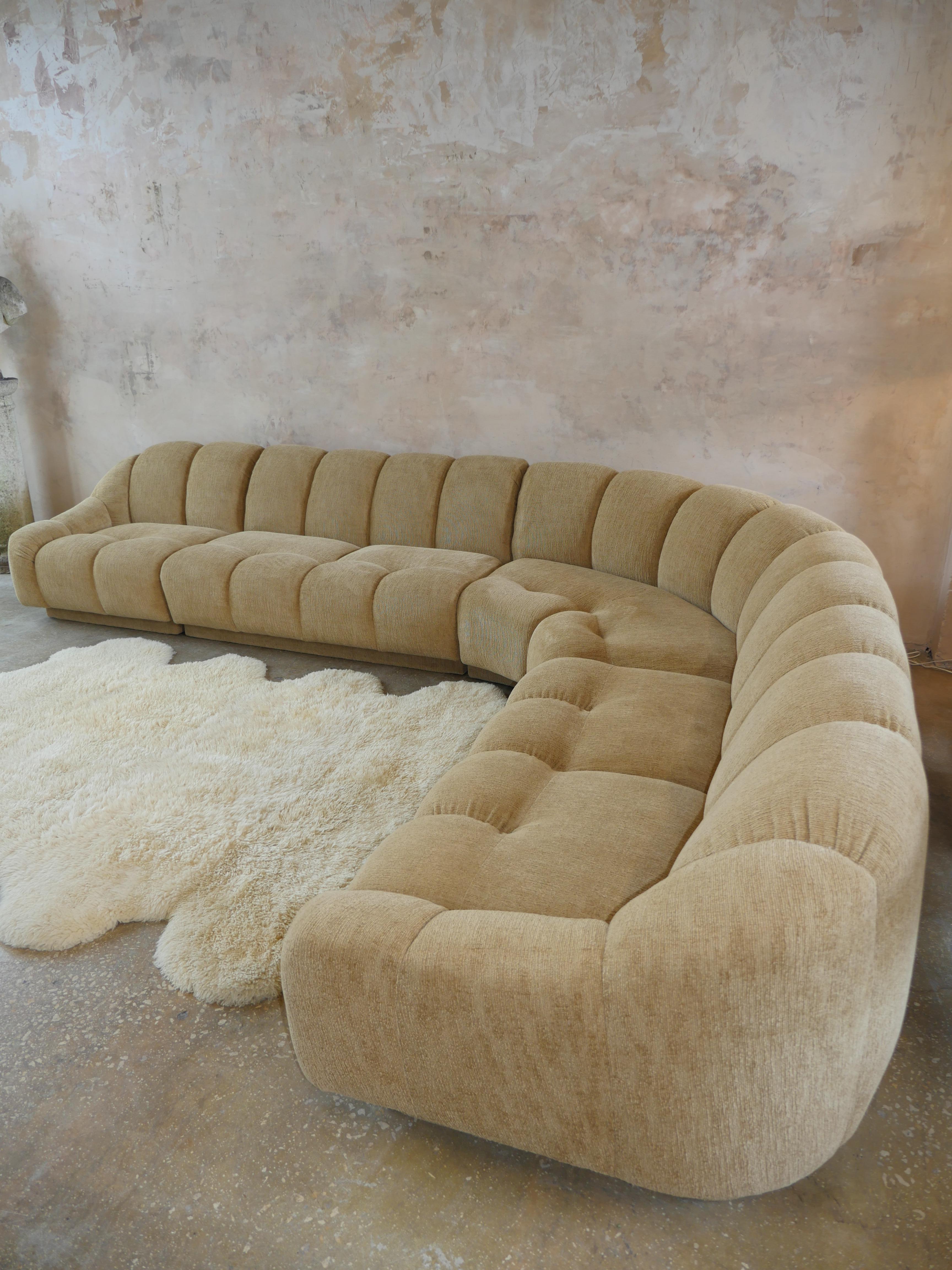 German 1990s Weiman Art Deco Designer Sectional Sofa