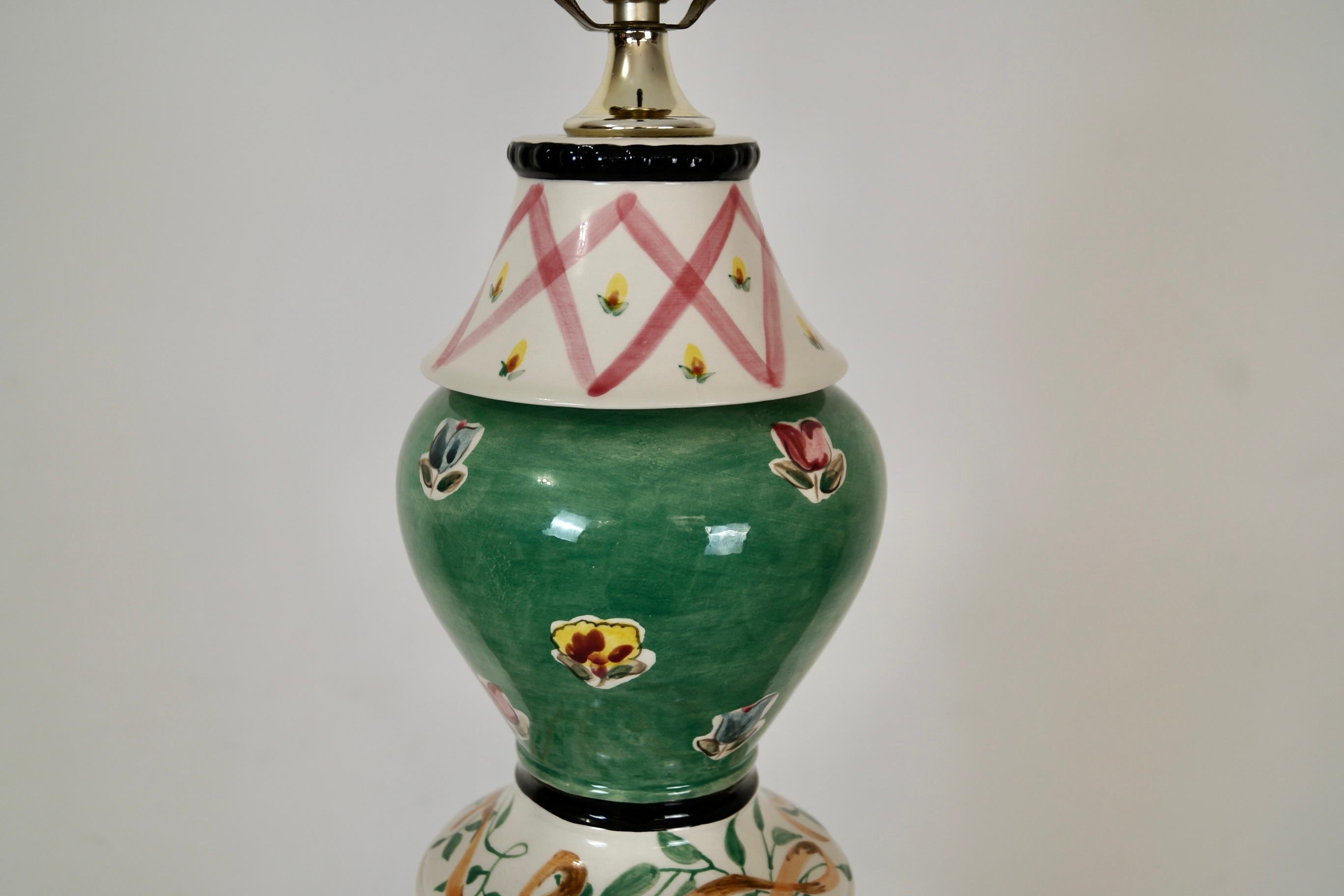 1990's Whimsical Folk Art MacKenzie-Childs Ceramic Floor Lamp For Sale 8