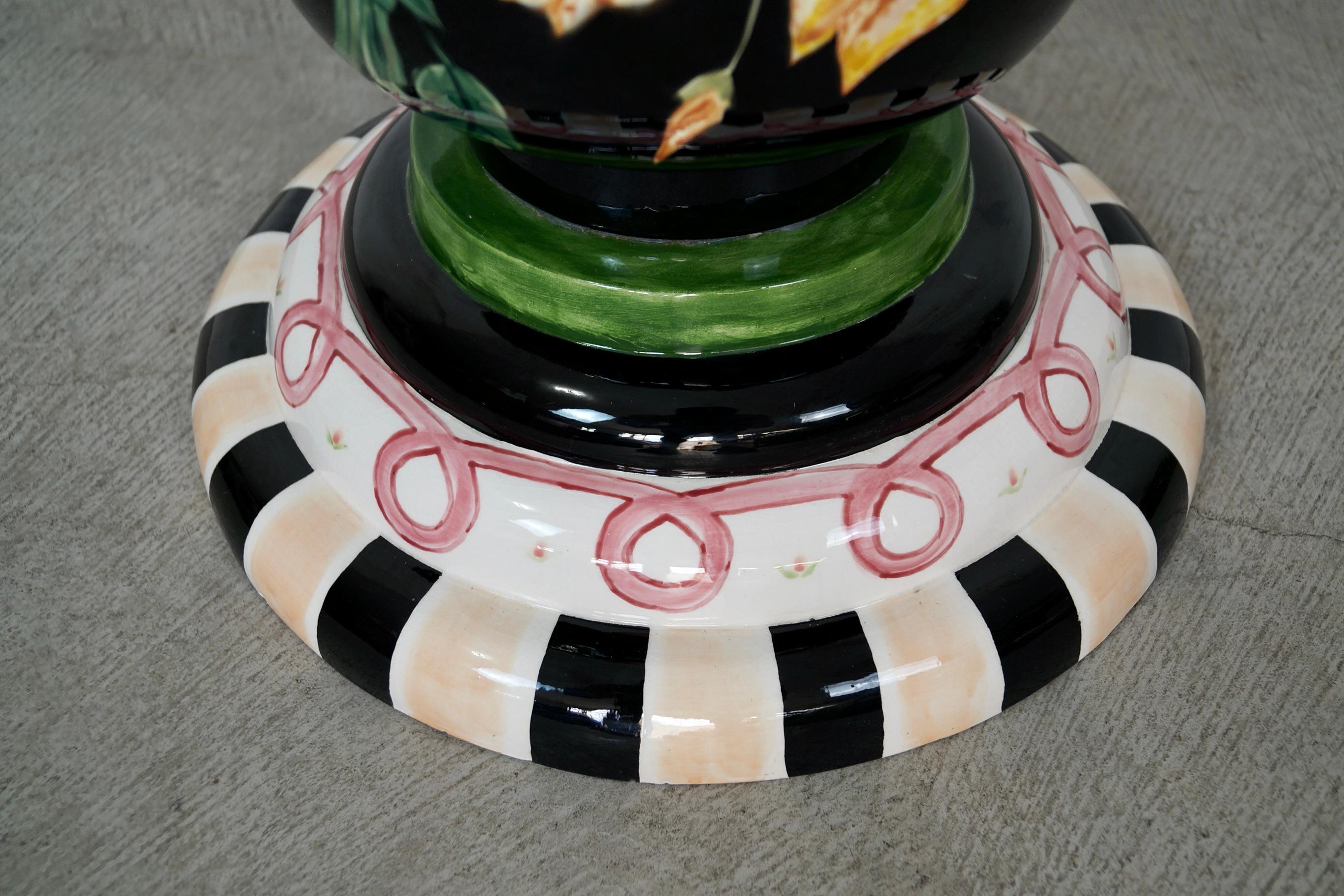 1990's Whimsical Folk Art MacKenzie-Childs Ceramic Floor Lamp For Sale 13