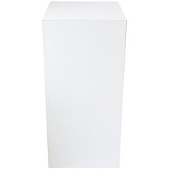 White High-Gloss Laminate Pedestal Column Stand, 1990s