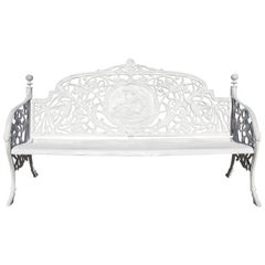 1990s  White Iron Garden Bench
