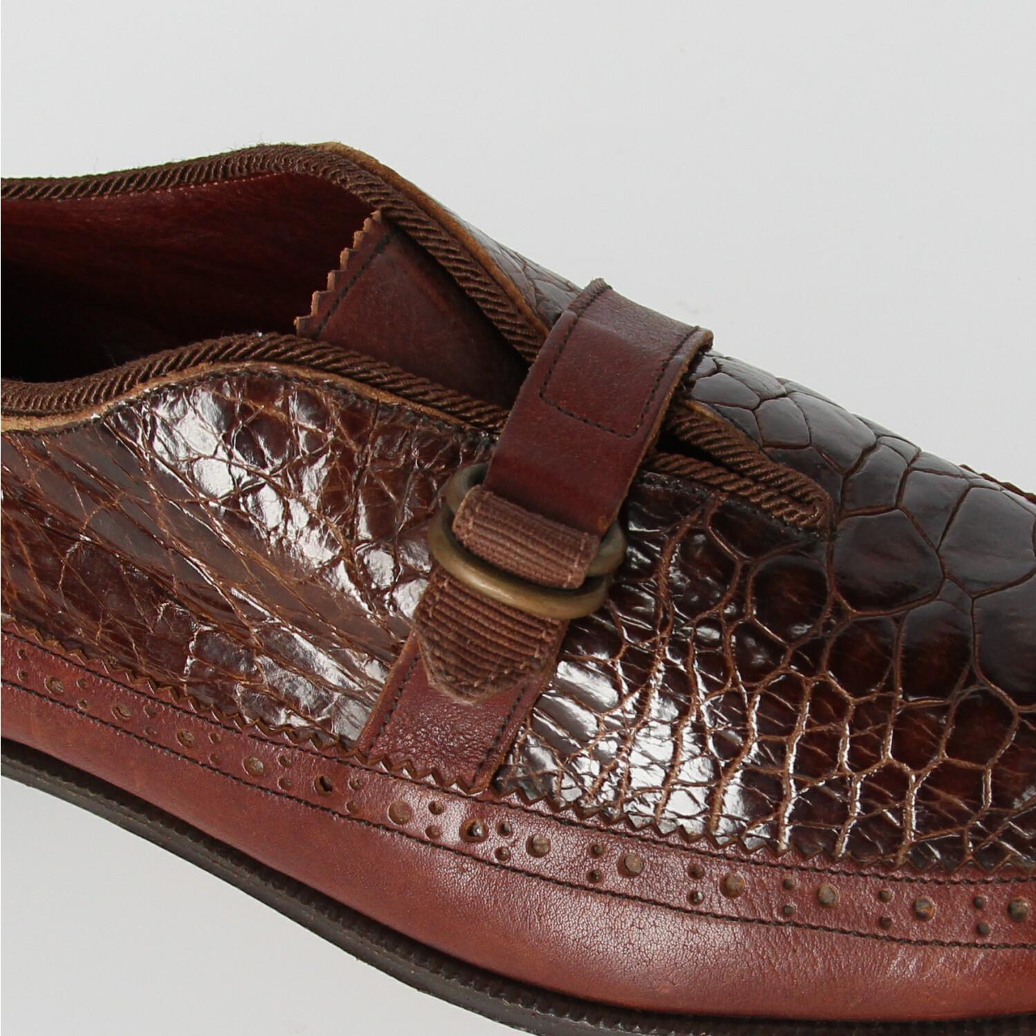 1990s William Crocodile Leather Loafers For Sale 4