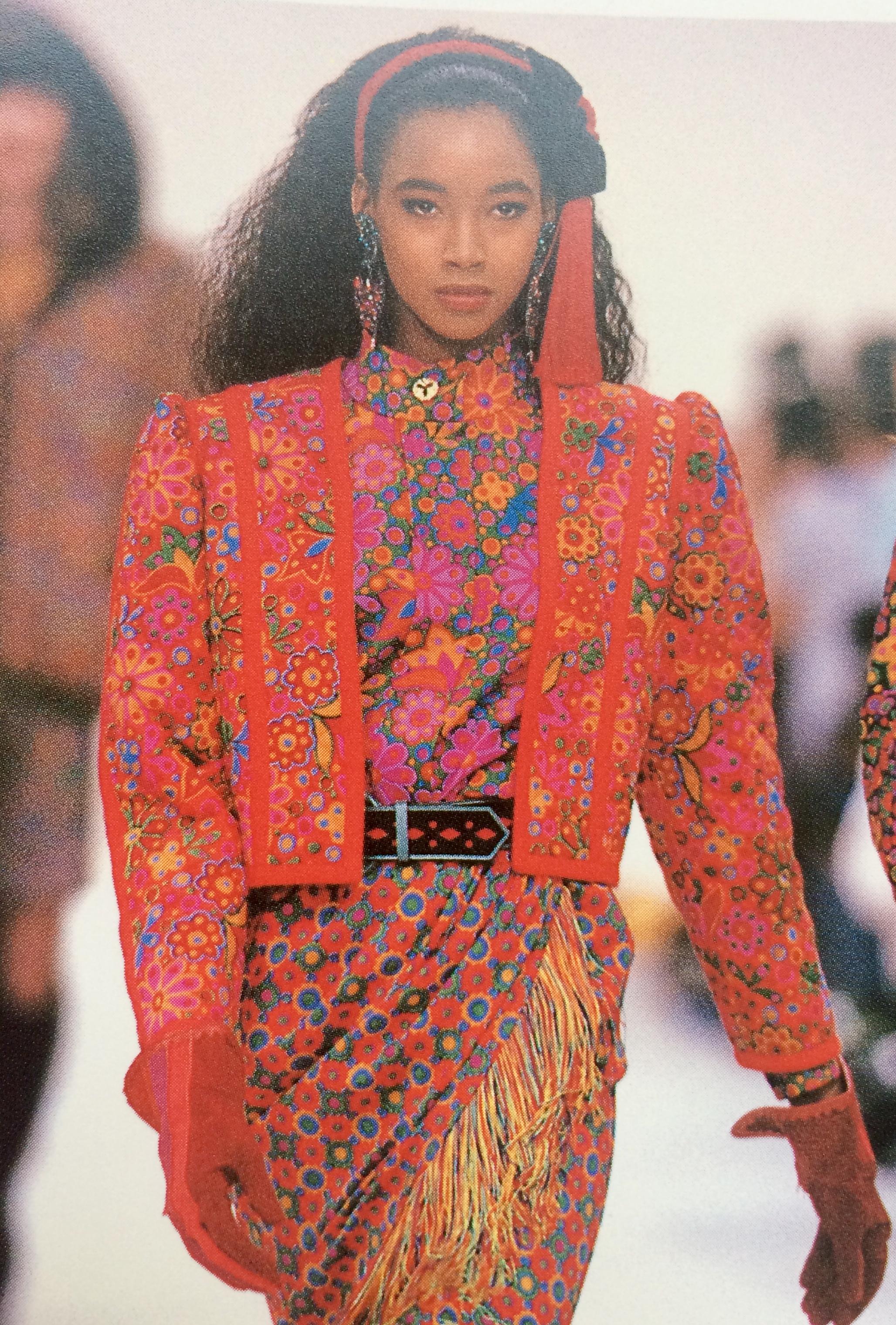  1990s Winter Iconic Yves Saint Laurent Multicoloured Dress  4