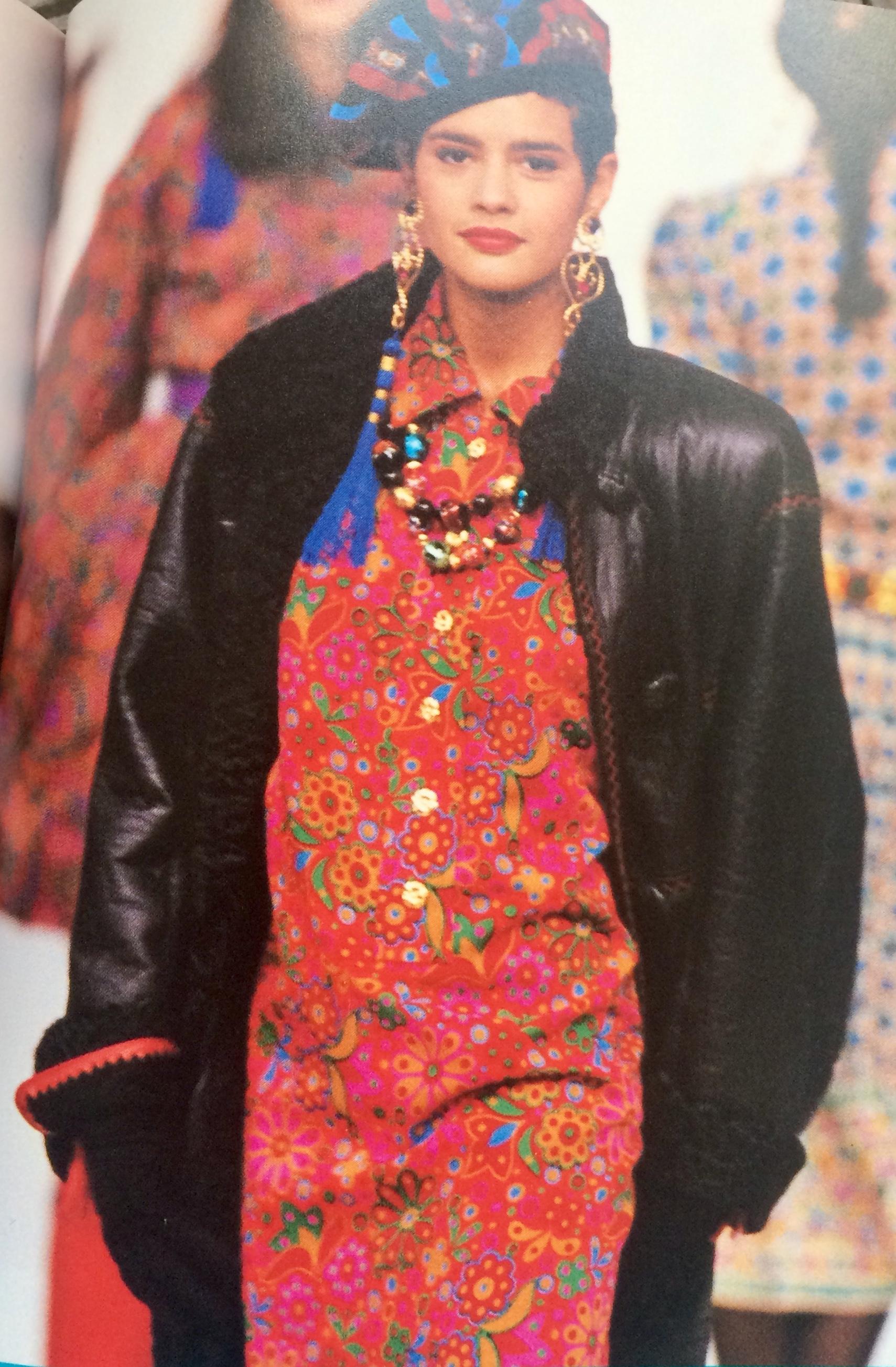  1990s Winter Iconic Yves Saint Laurent Multicoloured Dress  2