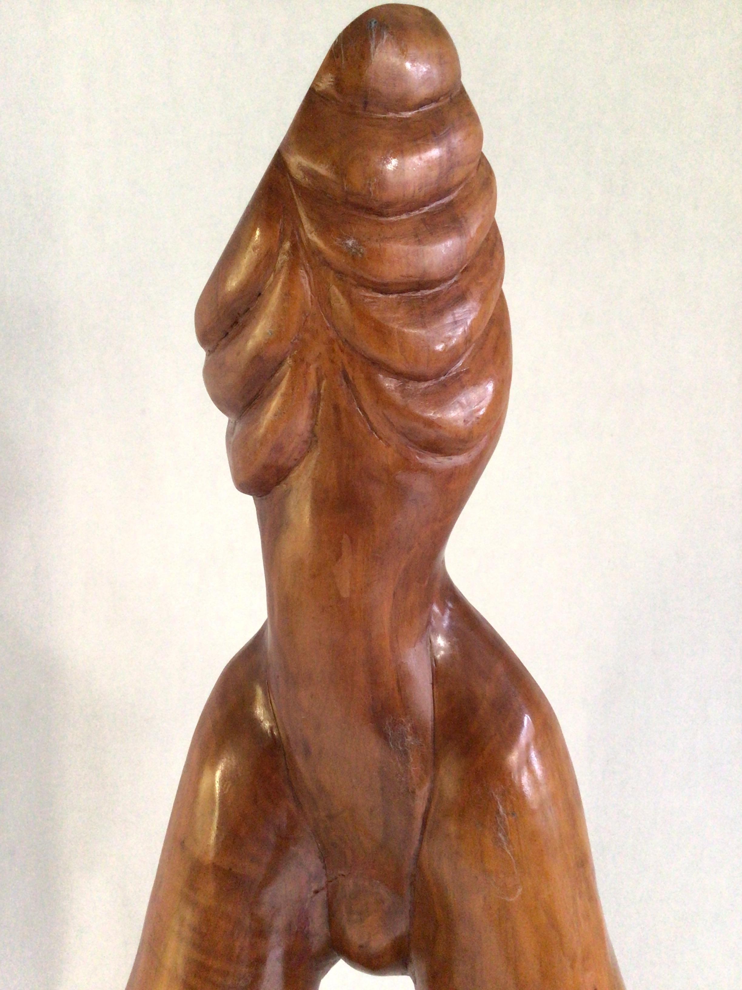 Fine XX secolo Scultura in legno degli anni '90 di un corpo biomorfo su base di legno in vendita