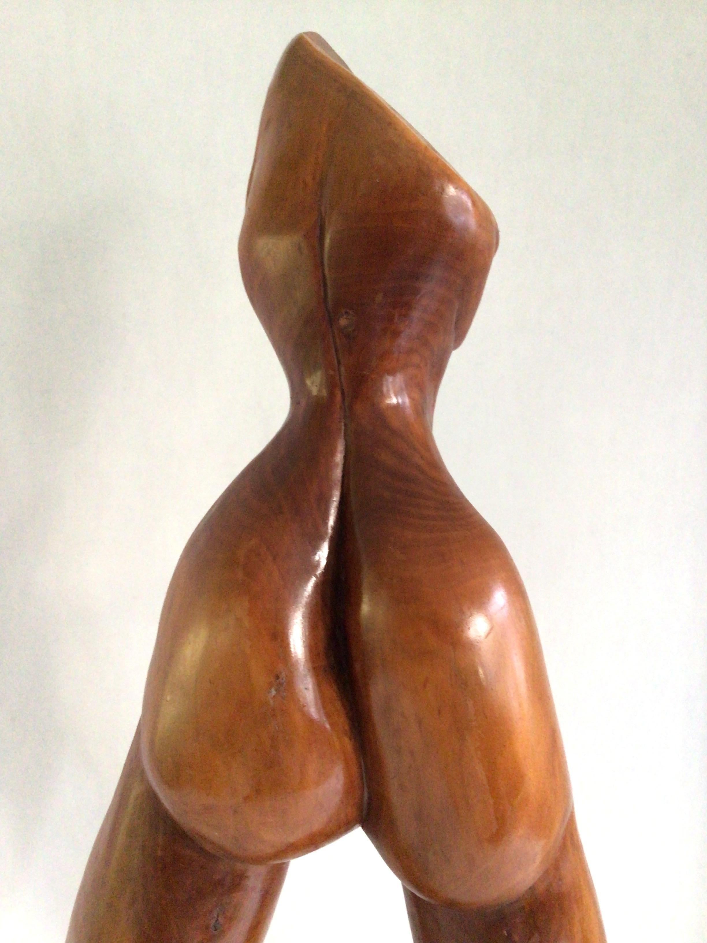 Scultura in legno degli anni '90 di un corpo biomorfo su base di legno in vendita 2