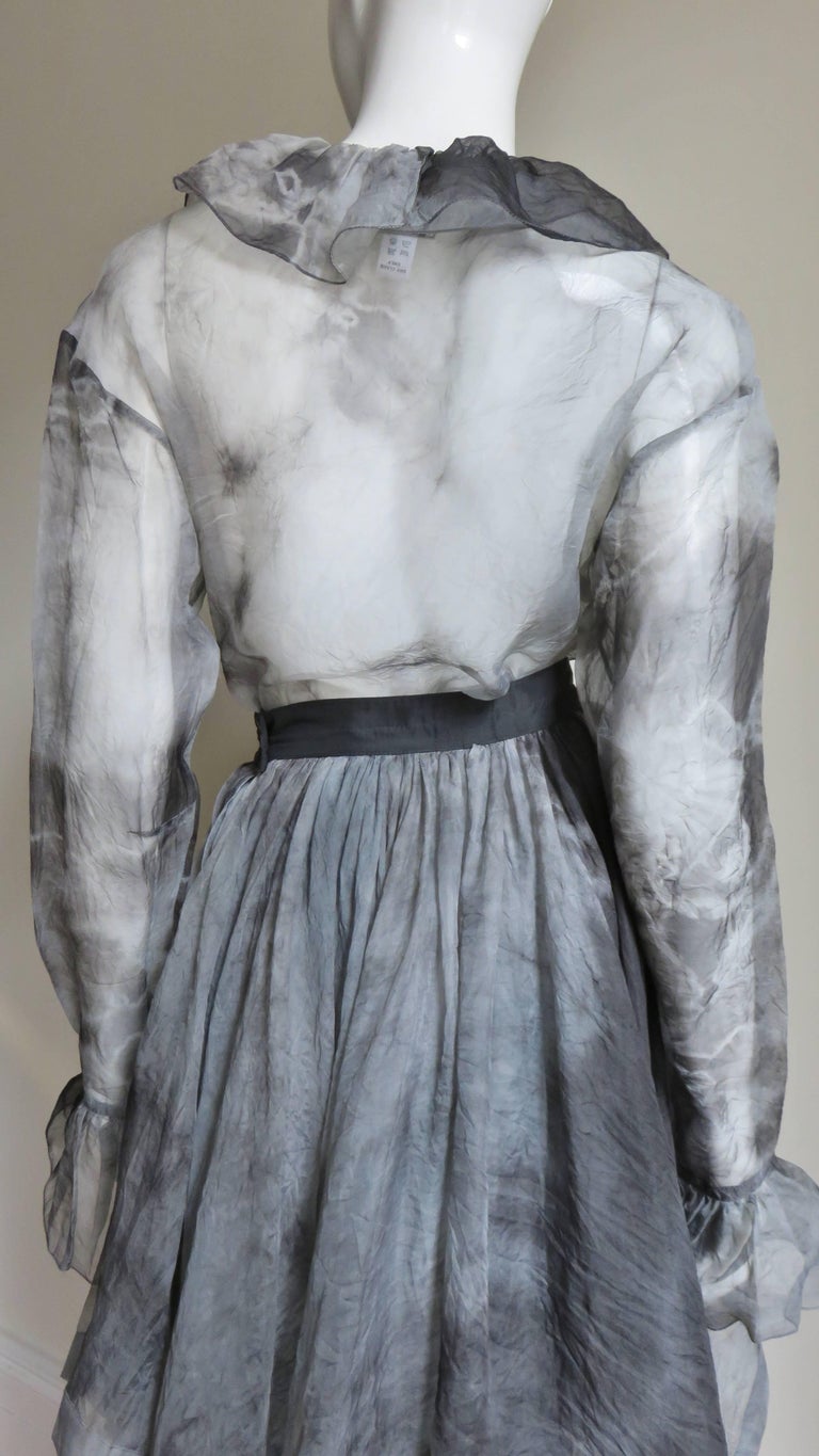 90s WORKERS for FREEDOM SILK SKIRT 英国製 Workers For Freedom Silk Tie Dye Skirt and Shirt 1990s For