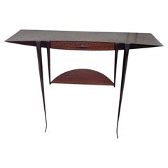 Console en fer forgé et bois d'André Dubreuil, 1990 Console en fer forgé et bois d'André Dubreuil, 1990